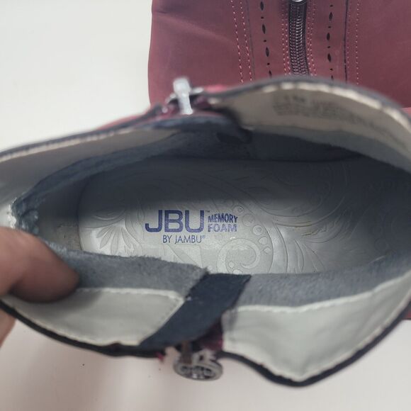 NEW JBU Jambu Ladies' Size 11 Juno Ankle Boot, Red Faux Fur Lined, Double Zipper - Picture 7 of 9